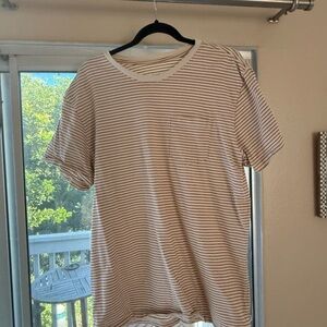 Katin White and Brown Striped Tee